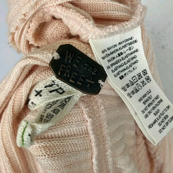 Free People Lover Pink Mock Neck Ribbed Sweater - Picture 8 of 8